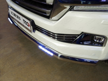 Toyota Land Cruiser 200 2015 Защита передняя нижняя (овальная длинная с ДХО) 75х42 мм 